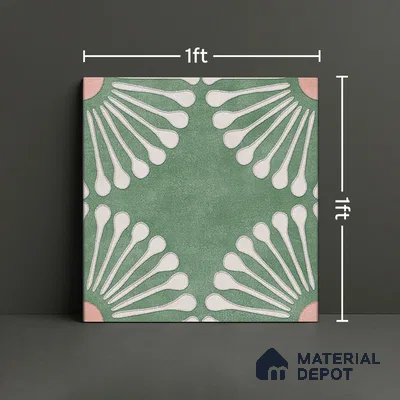 Floral Wall Tile TL 07245 B Plana 4004 Granula 1 ft x 1 ft Ceramic Matte Finish - 9 mm  | 2 mm Spacer is Mandatory | Please Expect a Slight Variation of Pattern (Sample)